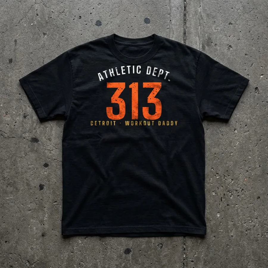 313 Athletic Dept. tee flat lay
