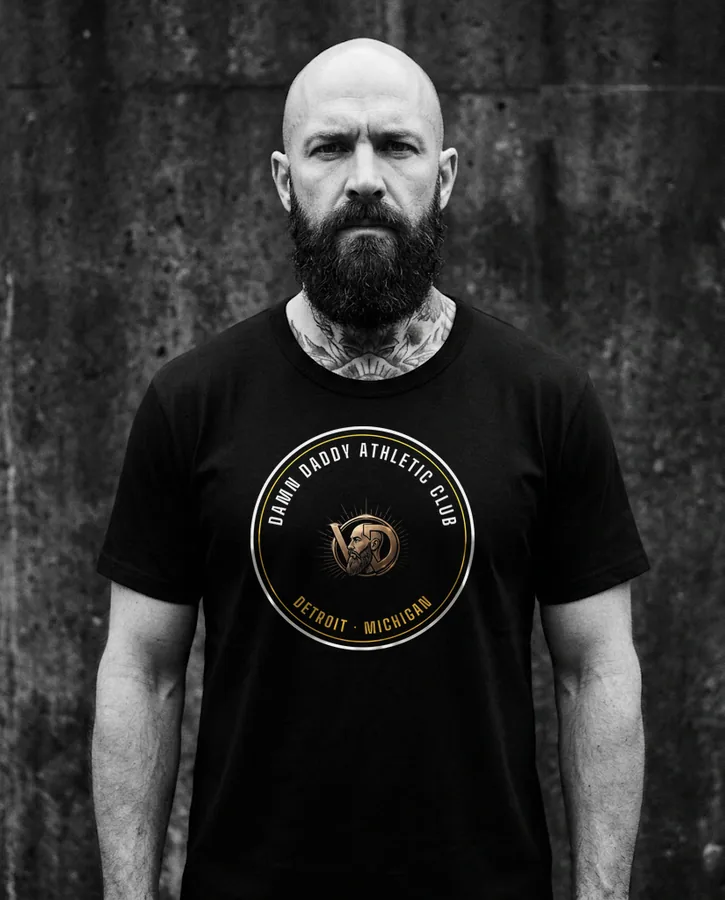 Damn Daddy Athletic Club tee on model
