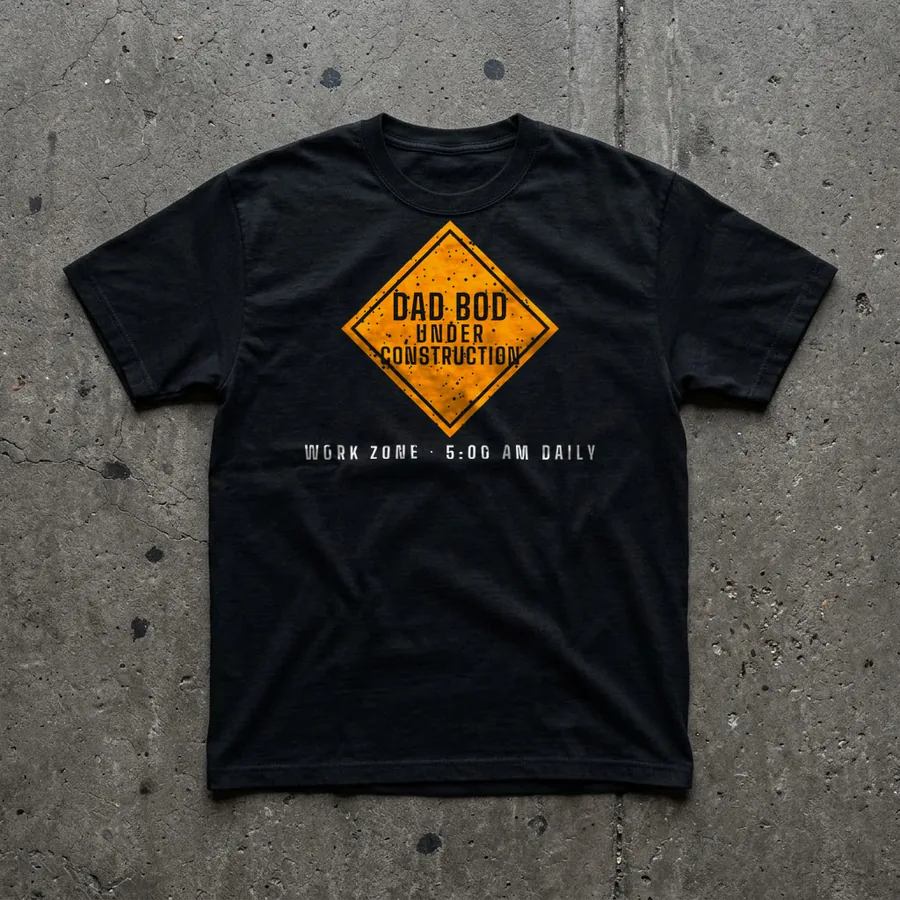 Dad Bod Under Construction tee flat lay